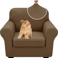 2 Piece Stretch Armchair Sofa Cover (31"-46"(1 Cushion) / Brown)