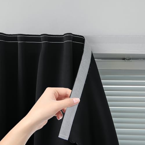 Adhesive Blackout Curtains (59"W x 71"L (Pack of 1) / Black)