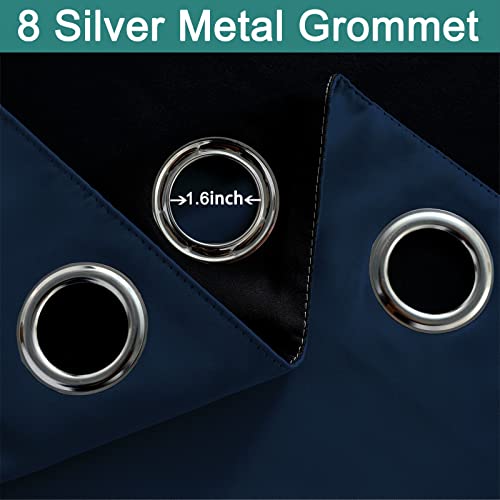 Navy Blue 100% Blackout Curtains 90 Inches Long 52" Wide (52"W x 90"L (Pack of 2) / Navy Blue)