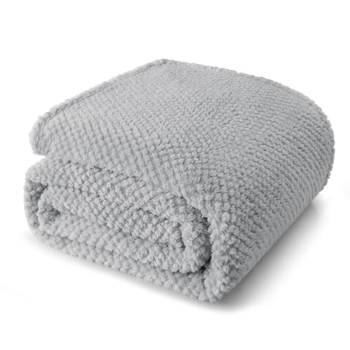 Soft Fleece Queen Size Bed Blanket (Light Grey / Queen(90x90 In))