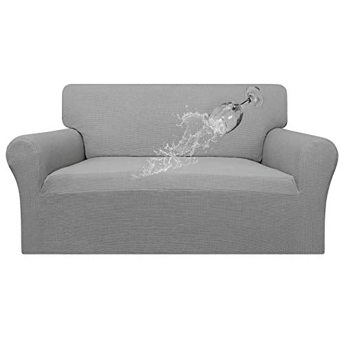 Waterproof Loveseat Couch Cover Stretch Jacquard Sofa Cover (Light Gray / Loveseat)