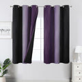 Black and Purple Ombre Blackout Curtains 45 Inch Length (Black and Purple / 42"W x 45"L (Pack of 2))