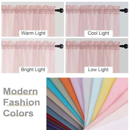 Blush Valances for Windows (Blush / 42"W x 14"L (Pack of 2))