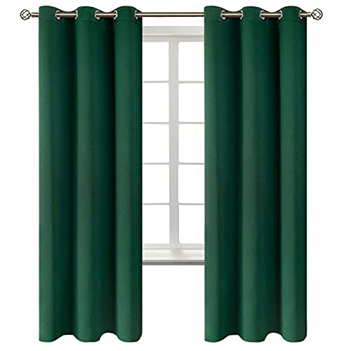 Blackout Curtains for Kids Bedroom (Emerald Green / 42"W x 72"L (Pack of 2))
