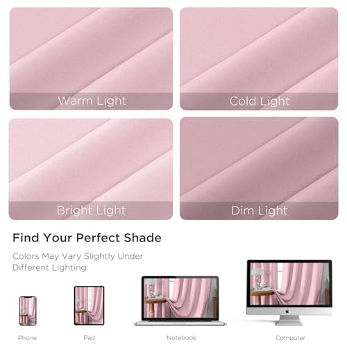 Light Pink Blackout Curtains 96 inch Length 2 Panels Set (Light Pink / 52"W x 96"L (Pack of 2))