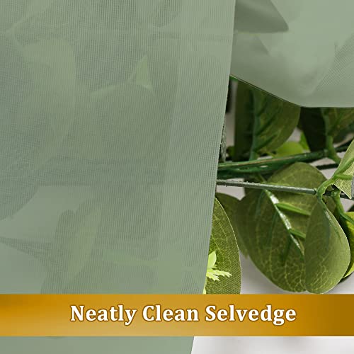 Sage Green Sheer Curtains 36 inches Long 2 Panels (40"W x 36"L (Pack of 2) / Sage Green)