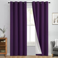 Purple 100% Blackout Curtains 84 Inches Long for Bedroom 50" Wide (50"W x 84"L (Pack of 2) / Purple With White Backing)