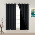 Black 100% Blackout Curtains 54 Inches Long for Bedroom 52" Wide (52"W x 54"L (Pack of 2) / Black)