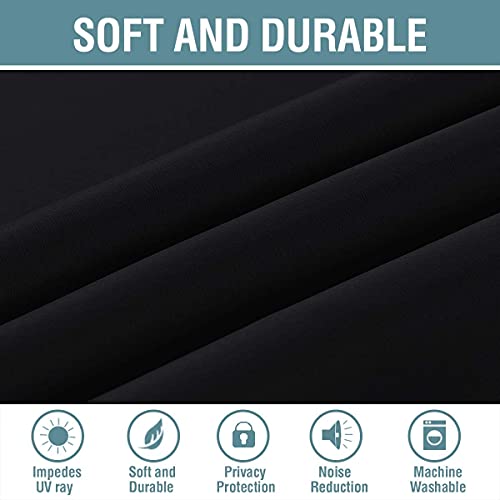 Blackout Curtain for Living Room Thermal Insulated Window Treatment Curtain 54 inch Length Energy Saving Solid Grommet Top Blackout Drape (52"W x 54"L (Pack of 1) / Jet Black)
