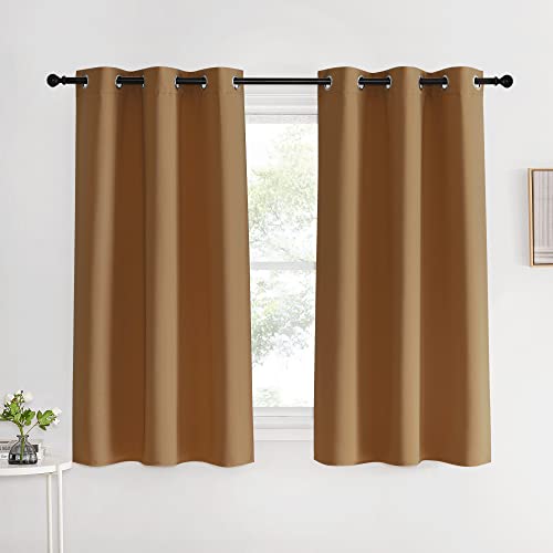 Blackout Curtain Panels for Girls Room (Gold Brown / 42"W x 60"L (Pack of 2))