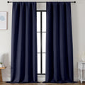Ava Navy Blue Blackout Curtains for Bedroom 96 Inches Long 2 Panels (Navy Blue / 50"W x 96"L (Pack of 2))