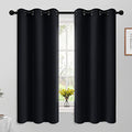 Room Darkening Curtains 42x63 inch Length Black (Black / 42"W x 63"L (Pack of 2))