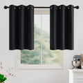 100% Black Out Curtains 36 Inches Long 2 Panels for Living Room (Black / 40"W x 36"L (Pack of 2))