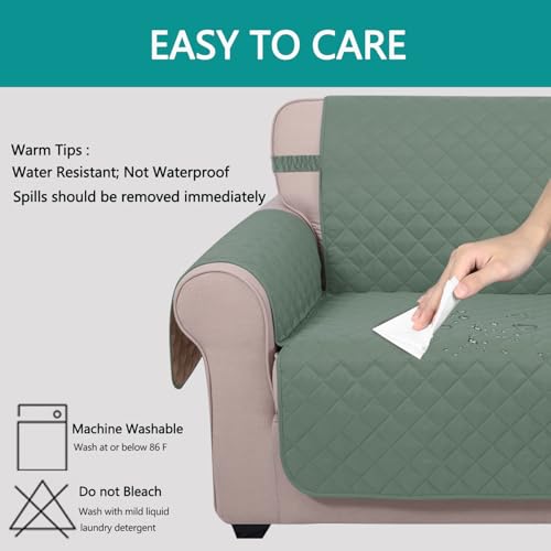 Loveseat Sofa Cover for 2 Cushion Couch (Greyish Green/Taupe / 45''loveseat-small)