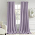 Lilac Back Tab Blackout Curtains 52x102 Inch Long 2 Panels Set (Lilac / 52"W x 102"L (Pack of 2))