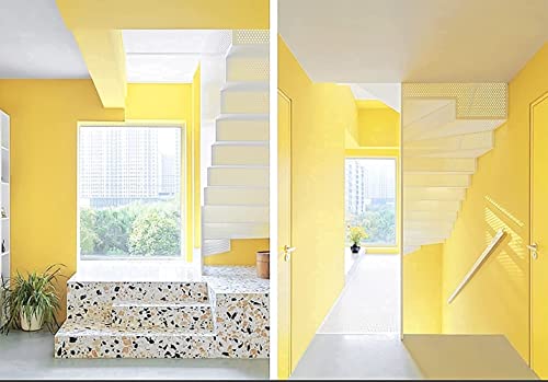 236''x17.7'' Yellow Peel and Stick Wallpaper Contact Paper Modern Self Adhesive Wall Paper Removable Renter Friendly Textured Solid Color Shelf Cabinet Vinyl Roll (Yellow / 17.7" x 236")