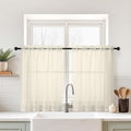 Cream Small Sheer Curtains 2 Panels Set (42"W x 36"L (Pack of 2) / Cream)