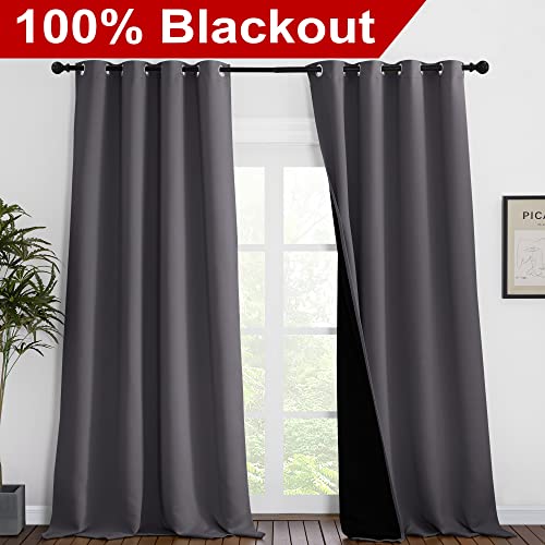 Total Shade Curtains and Draperies (Grey / 55"W x 96"L (Pack of 2))