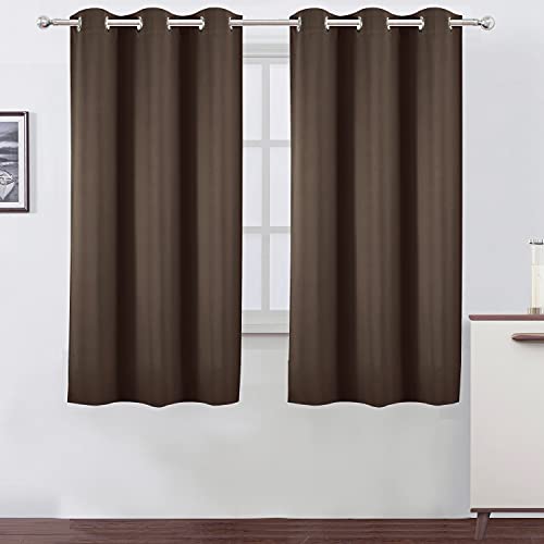 Chocolate Brown Blackout Curtains 40 x 63 Inch Length (Chocolate Brown / 40"W x 63"L (Pack of 2))
