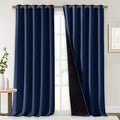 100% Blackout Curtains 108 inches Long (Navy / 70"W x 108"L (Pack of 2))