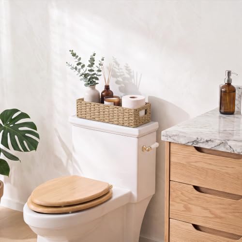 Toilet Paper Storage Baskets for Bathroom Decor (Light Brown / 14¼" L x 6¾" W x 3¾" H)