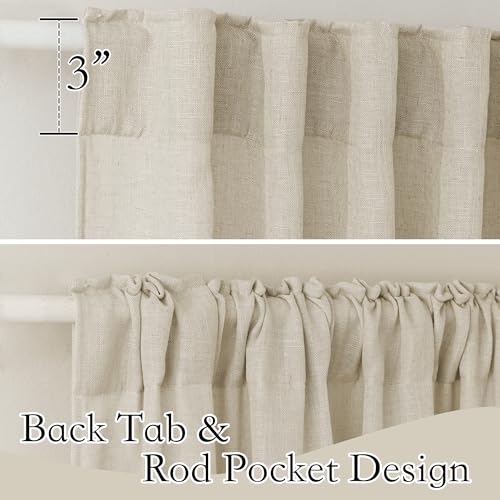 Extra Wide Sheer Curtains for Sliding Patio Door Large Window (Beige / 70"W x 63"L (Pack of 2))