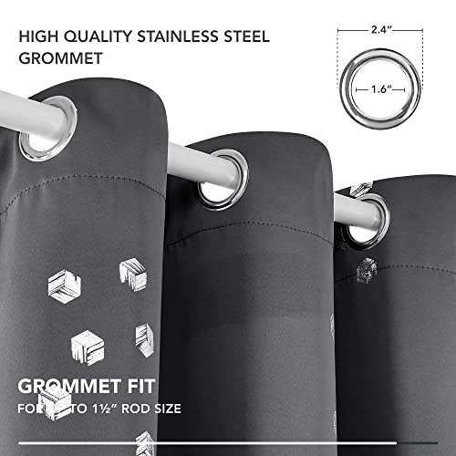 Blackout Curtains (Dark Grey/Cubic / 52"W x 95"L (Pack of 2))