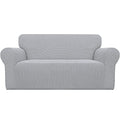 Stretch Loveseat Couch Covers Washable Silver Gray (Medium Loveseat / Silver Gray)