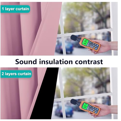 100% Blackout Blinds (Crystal Pink / 52"W x 120"L (Pack of 2))