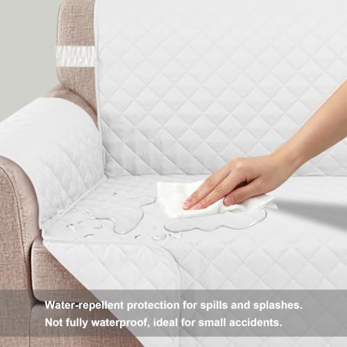 Oversized Loveseat Couch Cover for Dogs (White/White / Loveseat - Oversized (54"))