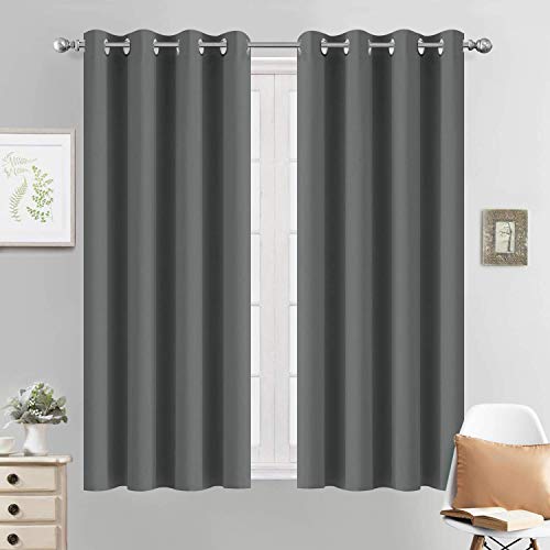 Room Darkening Curtains 52x54 inch Length Dark Grey (Dark Grey / 52"W x 54"L (Pack of 2))