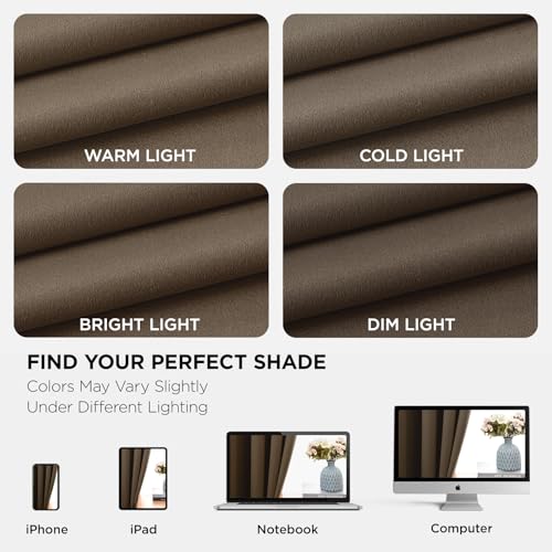 Blackout Curtains 84 Inch Length 2 Panels Set (Khaki / 52"W x 84"L (Pack of 2))
