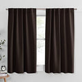 Short Length Curtains for Kitchen (Brown / 34"W x 45"L (Pack of 2))