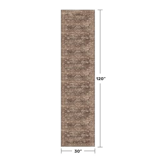 Washable 10ft Long Runners for Hallways (2'6" x 10' (Runner) / Brown)