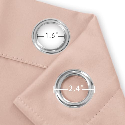 Blackout Curtains 66 x 72 Inch Long Blush Curtains Set of 2 Panels Room Darkening Curtains for Bedroom and Living Room (Blush / 66"W x 72"L (Pack of 2))
