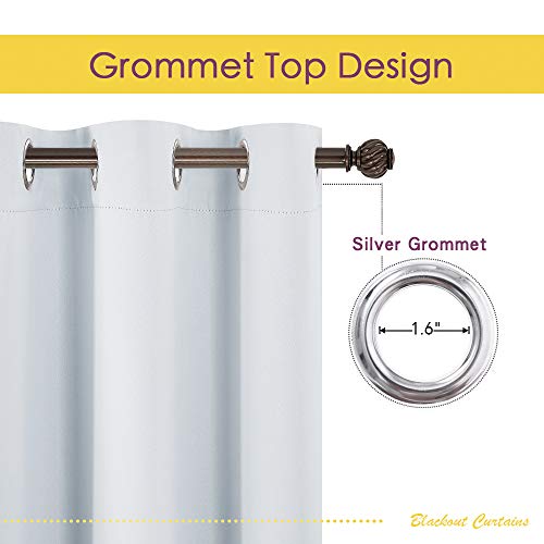 Bedroom Curtains 2 Panels Set (Greyish White / 34"W x 60"L (Pack of 2))