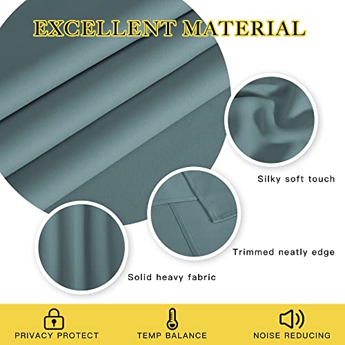 Greyish Blue Blackout Curtain for Kitchen Over Sink (Greyish Blue / 52"W x 45"L (Pack of 1))