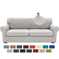 3 Piece Stretch Sofa Cover (71"-91"(2 Cushions) / Silver Grey)