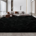 Large Shag Area Rugs 10 x 14 (Black / 10 x 14 ft)