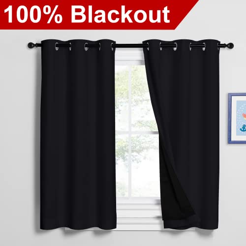 Black Out Curtains 54 inches Length Set of 2 (Black / 42"W x 54"L (Pack of 2))