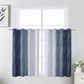 Navy Blue and Greyish White Blackout Curtains for Kitchen 36 Inch Length (Navy Blue and Greyish White / 52"W x 36"L (Pack of 2))