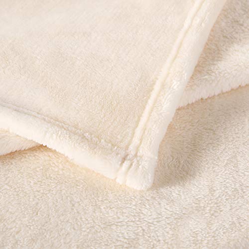Large Flannel Fleece Throw Blanket (60"x80" / Creamwhite)
