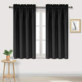 Blackout Curtains for Bedroom Living Room 42 x 45 Inch Long Black (Black / 42"W x 45"L (Pack of 2))