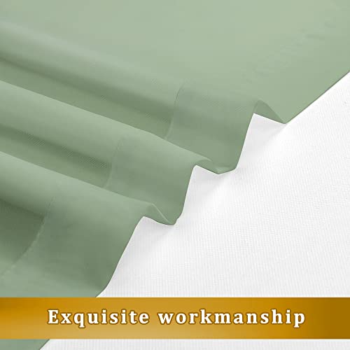 Sage Green Sheer Voile Window Treatment Rod Pocket Curtain Panels for Kitchen Bedroom Living Room Drapes Sunlight Filtering Privacy Semi Home Decor Assorted Colors Sizes (40"W x 72"L (Pack of 2) / Sage Green)