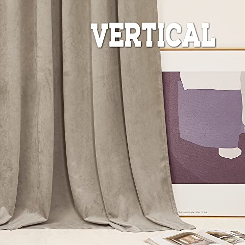 Velvet Curtains 120 inches Long (Camel Beige / 52"W x 120"L (Pack of 2))