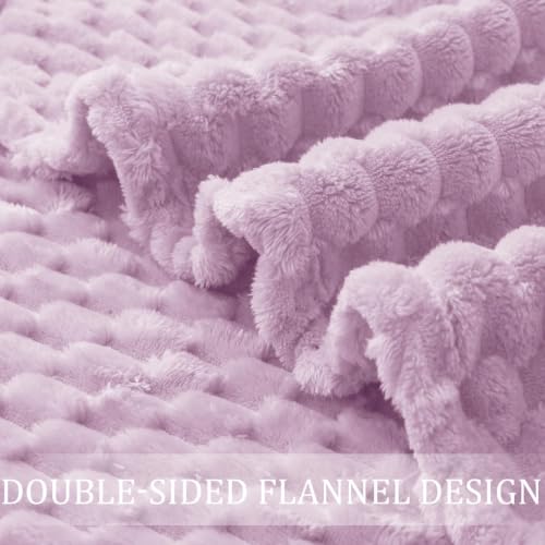 3D Fleece Queen Size Blanket for Bed (Lilac Purple / Queen ( 90x90 IN ))