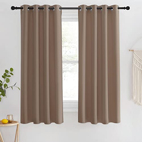 Blackout Curtain 63 inches Length for Bedroom (Cappuccino / 46"W x 63"L (Pack of 1))