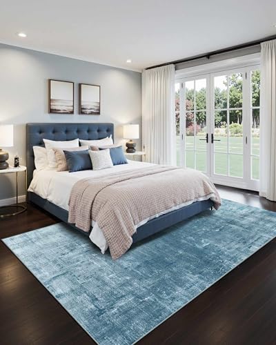 8x10 Area Rugs for Living Room Large Modern Washable Rug (Blue / 8' x 10' (Rectangular))