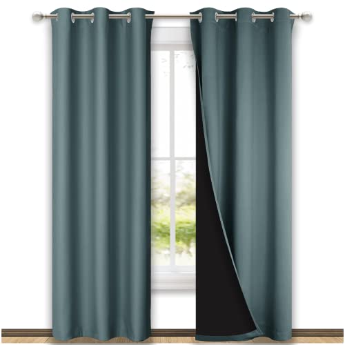 Full Shade Curtain Panels (Greyish Blue / 37"W x 80"L (Pack of 2))