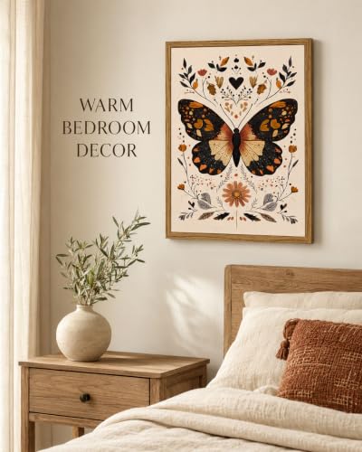 Framed Vintage Butterfly Wall Art (Butterfly-2 / 16"L x 24"W)